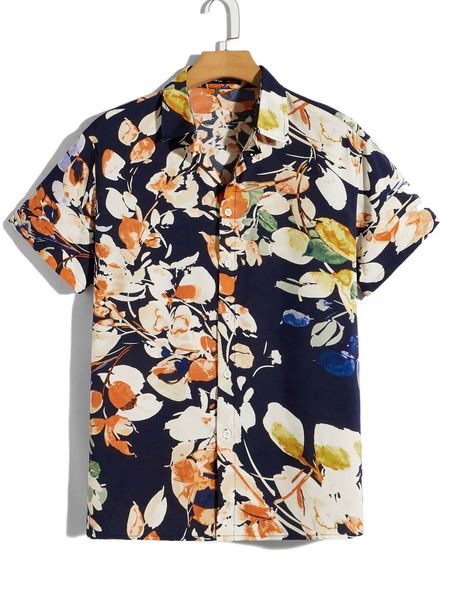 

men plant print shirt i8uu#, White;black