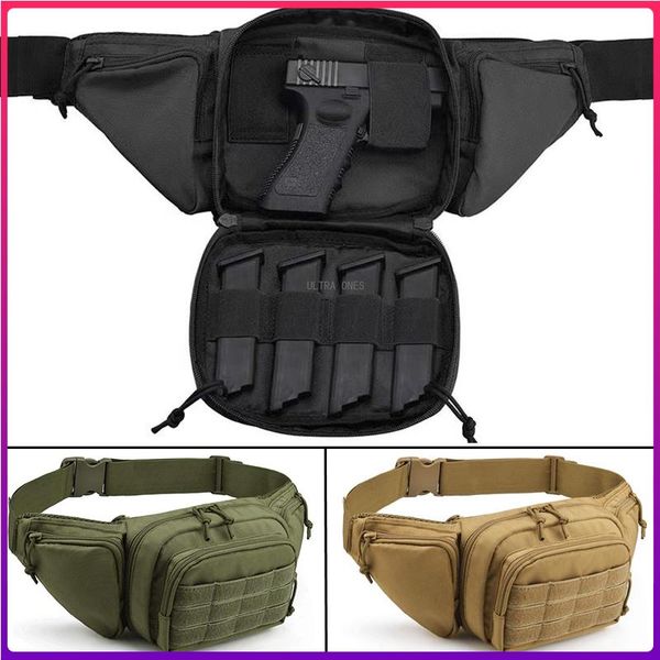 Borse da esterno Pistole tattiche Marsupio con cinturino regolabile Paintball militare Combattimento Sport Tiro con fucili da caccia