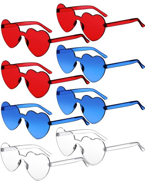 

childrens sunglasses frames rimless heart shaped frameless glasses trendy transparent candy color eyewear for party favor amtcz, Blue
