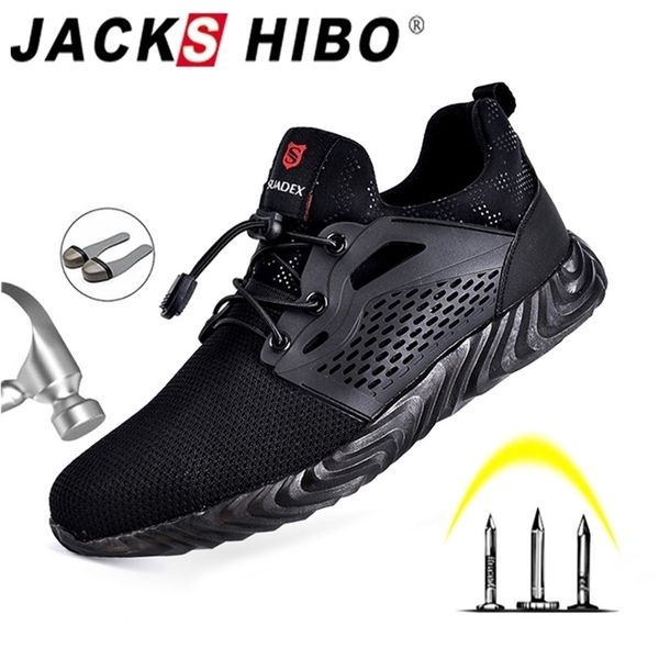 

jackshibo design for men antismashing steel toe construction shoes safety boots work sneakers y200915, Black;brown