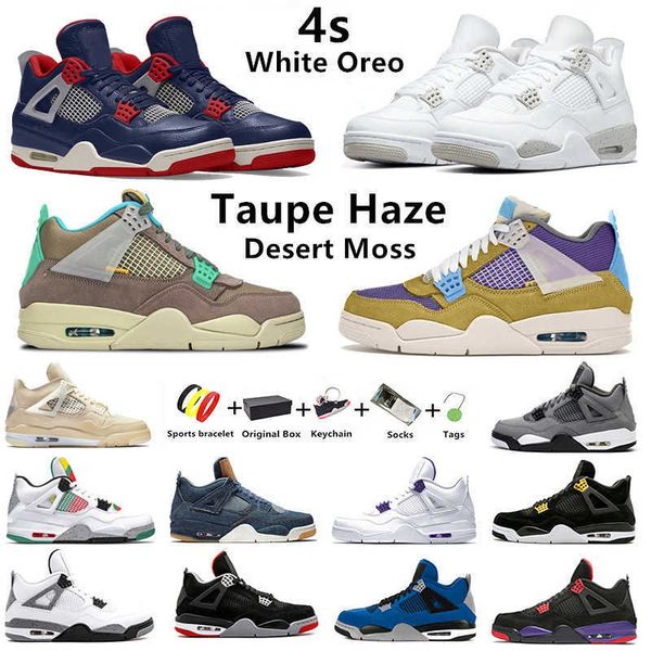 

taupe haze desert moss jumpman 4s mens basketball shoes 4 white oreo deep ocean men women trainer sports sneakers silt red 5.5-13, Black