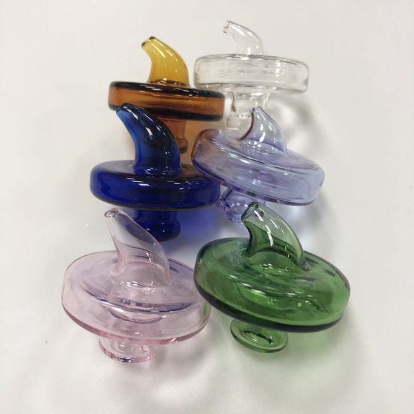 Toptan Duman Aksesuarları Mini Küçük 34mm Yükseklik UFO Stil Cam Carb Caps Kuvars Banger Çivi için Cam Su Bongs Boru Dab Rigs DCC03