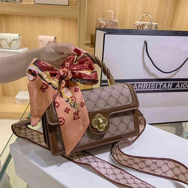 

handbag fashion silk scarf texture style red single shoulder embossed small square bag 75% purses stores sale