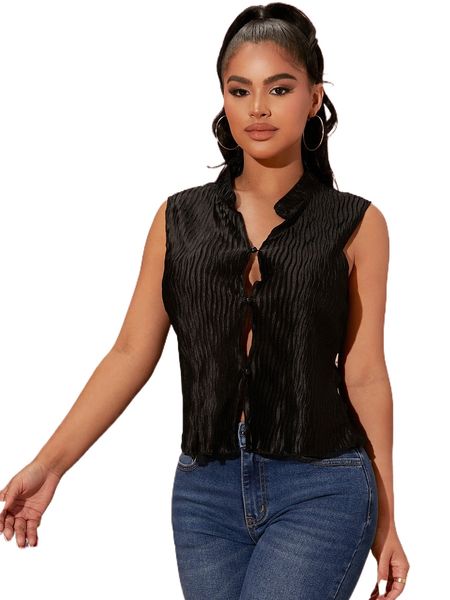 

sxy button up textured tank u0wn#, White
