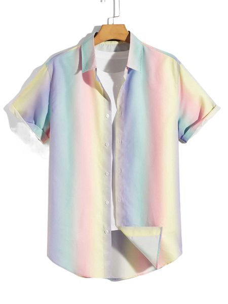 

men ombre shirt without tee w61f#, White;black