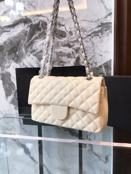 

2022ss new fashion cf caviar fairy white quilted cross bag woven gold metal handle handbag leather luxury designer wallet outdoor bag k34