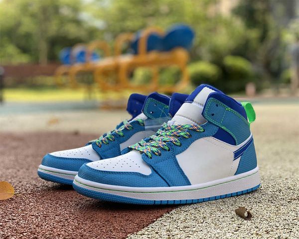 

shoes jumpman 1 mid 1s dk powder blue racer-blue men women trainers sneakers sports