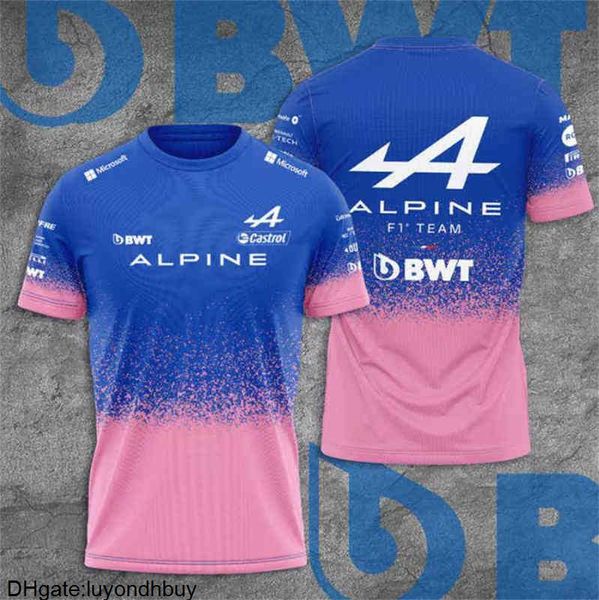 

2021 season motorsport alpine f1 team a racing t-shirt white black breathable teamline short sleeve polo shirt car fan clothing