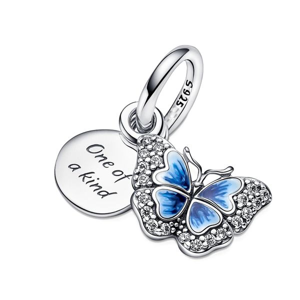 925 STERLING Gümüş Takılar Fit Pandoraly Charm Kadın Bilezik Boncukları Orijinal Kamera Çamya Kelebek Hediye Çantası