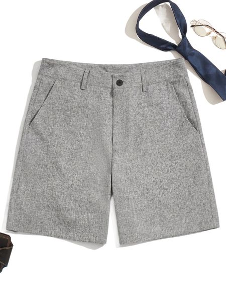 

men slant pocket button zipper fly shorts p153#, White;black