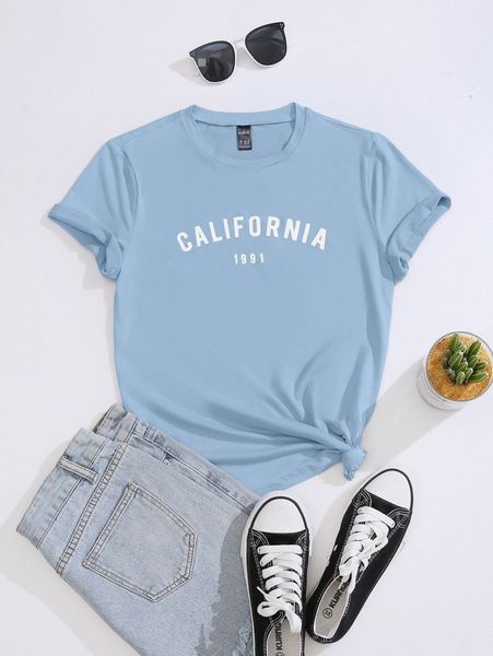 

number and letter graphic tee 93e3#, White