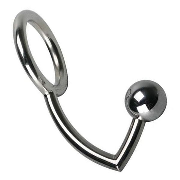 Macho Aço Inoxidável Anal Hook Anus Plug Bunda Bunda com Anel de Pênis Dispositivos de Chastity Adult Bondage BDSM Sexy Toy 3 Tamanho