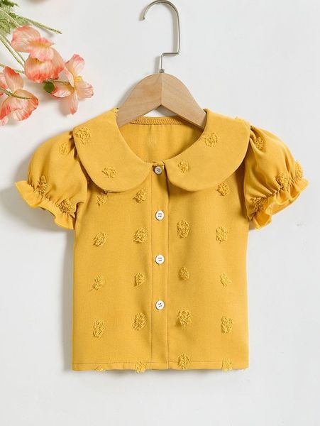 

toddler girl swiss dot peter pan collar puff sleeve blouse she, White;black