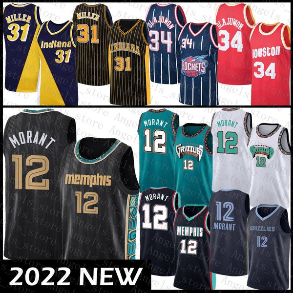 

basketball jersey 12 31 34 indiana memphi grizzlie pacer detroits piston ja morant reggie miller hakeem olajuwon 806, Gray