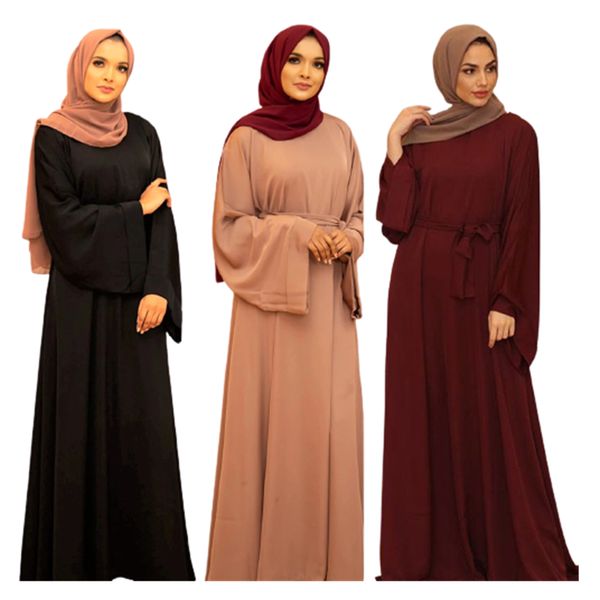 Vendita calda Abito lungo musulmano per le donne senza sciarpa Caftano Africa Maxi abito Plus Size Caftano Abaya Abbigliamento fasciatura islamica 6394