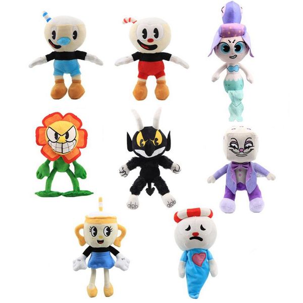 

kids plush toy game cuphead mugman ms. chalice ghost king dice cagney carnantion 13styles dolls toys for boys girls gift toy2517