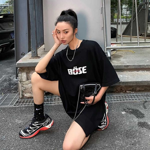 

vetements the correct designer version of wittermong styles bose lettered embroidered mens and womens short sleeved tshirt, White;black