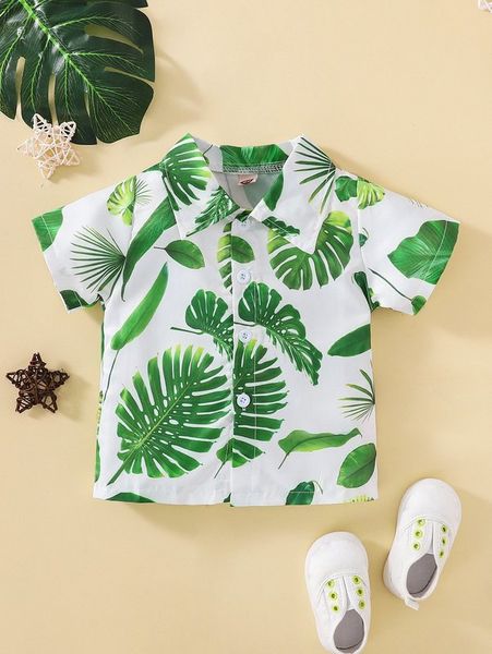 

baby tropical print shirt she, Blue
