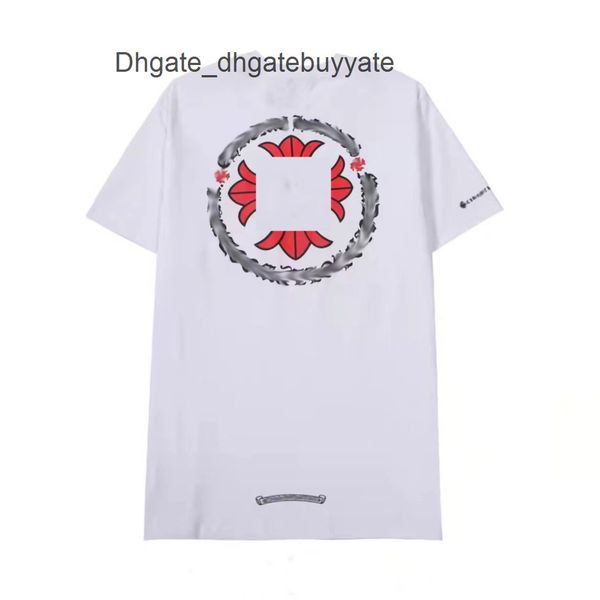

men's ch luxury t shirts summer brand man t-shirt fashion women cross sanskrit tees letter horseshoe short sleeve designer tshirts boy, White;black
