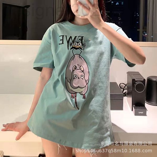 

women's t-shirt designer restore the correct version of summer chihiro t-shirt loose round neck embroidered short sleeve for men and wo, White