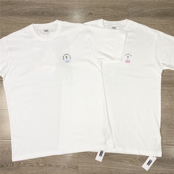 2021ss Kith Treats Locale Tee T-shirt Uomo Donna Vintage 11 Gelato bianco di alta qualità