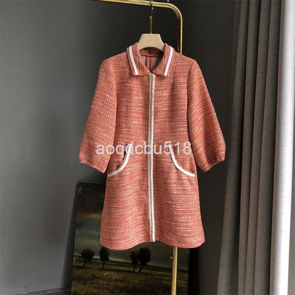 

casual dresses knitted dress women's early spring french temperament tweed lantern sleeve skirt fashion, Black;gray