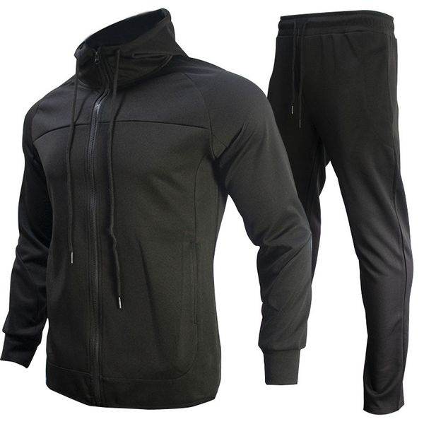 2022 Ultimi tute da uomo Giacca con zip con cappuccio Pantaloni Athleisure Jogger Insieme a due pezzi Felpa con cappuccio Pantaloni elastici Giacche patchwork Design Tuta da fitness da corsa