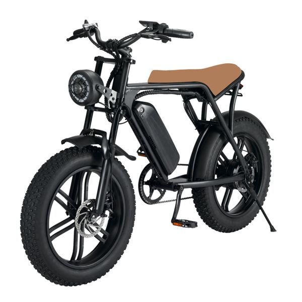 

Snow Electric Bike Electric Assisted Mountain Bike Beach Snow Tire Electric Bike Motorcycle, Black