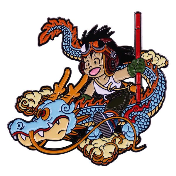 

dragon wukong brooch animation metal badge bag accessories, Blue