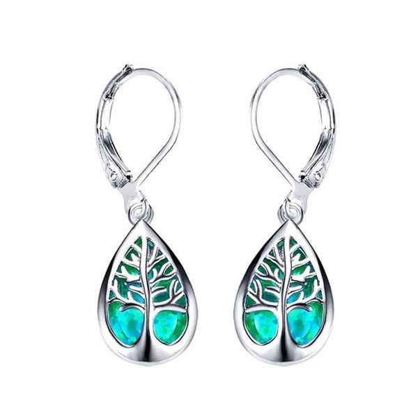 Orecchini a forma di goccia francese Imitazione Aobao Gancio per l'orecchio Colore argento Albero della vita Orecchini Gioielli di moda Regalo per le donne 220721