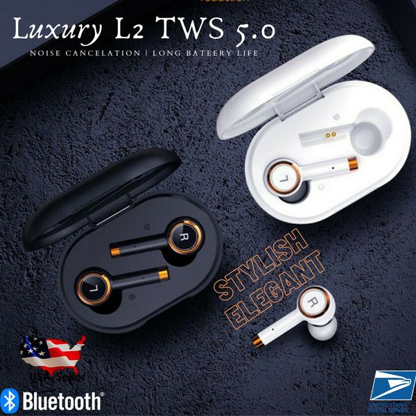 

2022 cell phone earphones l2 wireless bt5.0 earbuds headphones noise cancelling in-ear touch control stereo bass waterproof sports headsets