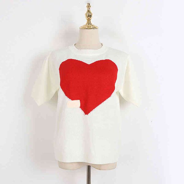 

women's knits & tees love short sleeve t-shirt women's 2022 summer fashion versatile loose round neck ice silk foreign style 2g2t, White