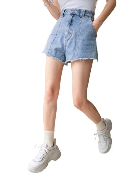 

dazy raw hem washed denim shorts z7st#, White;black
