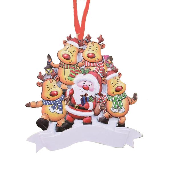 2022 Смола Персонализированный орнамент Санта -Клаус Симпатичный декорация лося праздничный подарок оптом