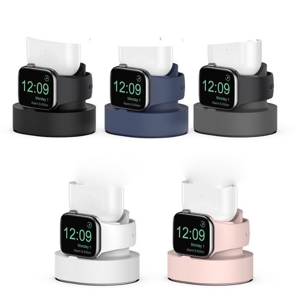 3 em 1 Phone Watch Earphone Silicone Charging Stand Stand para Apple Watch iWatch iPhone AirPods 2 3 Dock Station Charger Mount