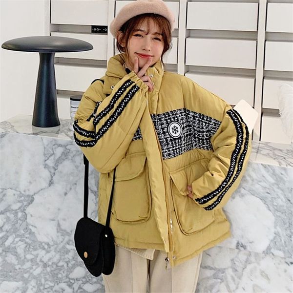

women fashion hooded parkas 2019 winter padded jacket coat lady midlong style jacket pocket hooded warm coat chamarras de mujer t200114, Black