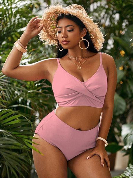 

plus twist high waisted bikini swimsuit o4s4#, White;black