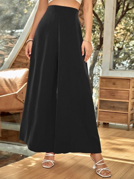 

high waist wide leg pants m0hm#, Black;white