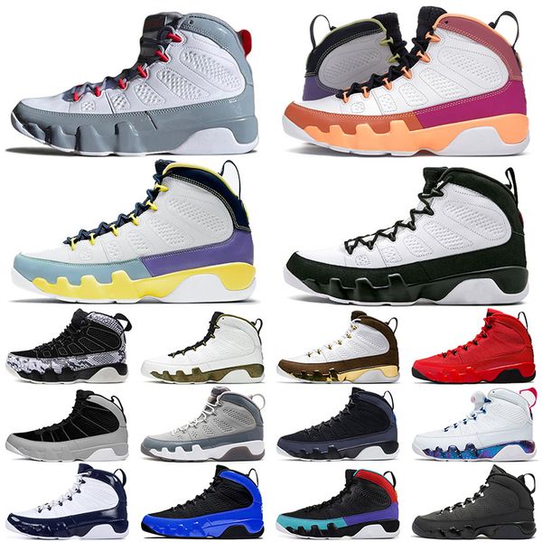 

designer 9 jumpman men sneakers sports basketball shoes 9s fire red mens trainers chile red particle grey dark charcoal university gold moto