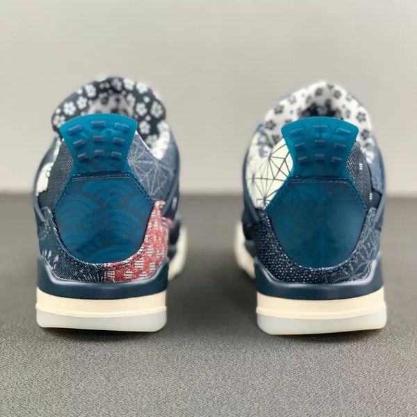 

excellent retro shoes designer jumpman 4 retro sashiko men/women basketball deep ocean sail cement grey fire red outdoor sports original fas