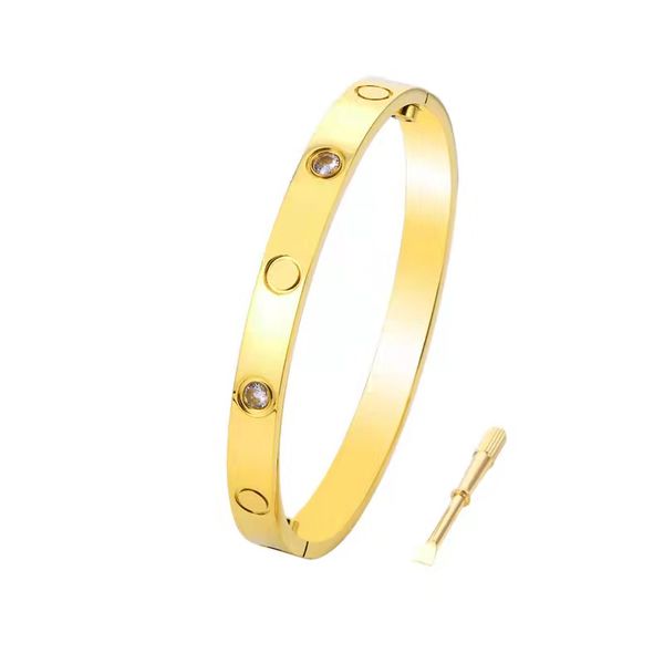 

designer bracelet 18k gold plated men diamond bangle 4mm 6mm 7mm women stainless steel screw screwdriver bracelets gift jewelry bangles brac, Black
