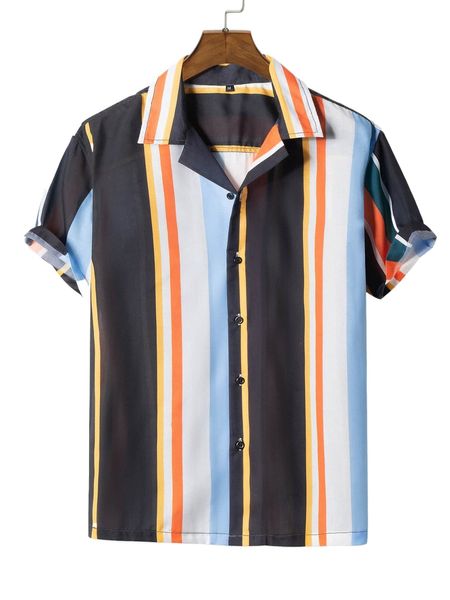 

men block striped shirt m1ug#, White;black