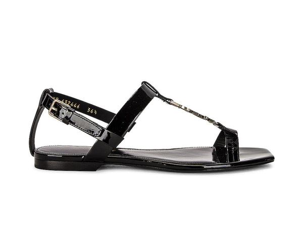 

women flat sandal shoes cassandra flip flop flats genuine leather gold metal gladiator sandals luxury design gladiator sandaies with box 35-, Black