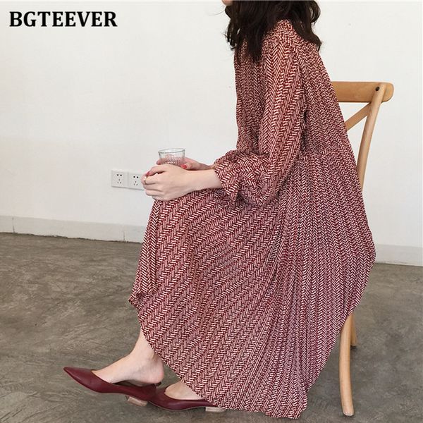 

stylish chic stand collar women pleated dress full sleeve lace-up loose female dress 2021 spring summer ladies vestidos, Black;gray