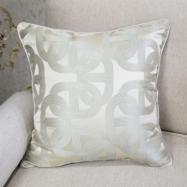 

fashion luxurious geometric pillow case champagne modern pipping jacquard woven floor sofa throw square home cushion cover 45x45cm271i