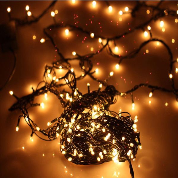Dizeler Fiş LED Işık Dize 4M 100 LEDS Noel Dekorasyon Işıkları Sıcak Beyaz Pirinç Ampulleri El Tatil Noel