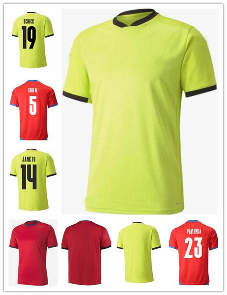 

2021 2022 soccer jersey czech republic krmencik darida krejci jankto soucek kaderabek ondrasek uniform kits home away red green football shi, Black;yellow