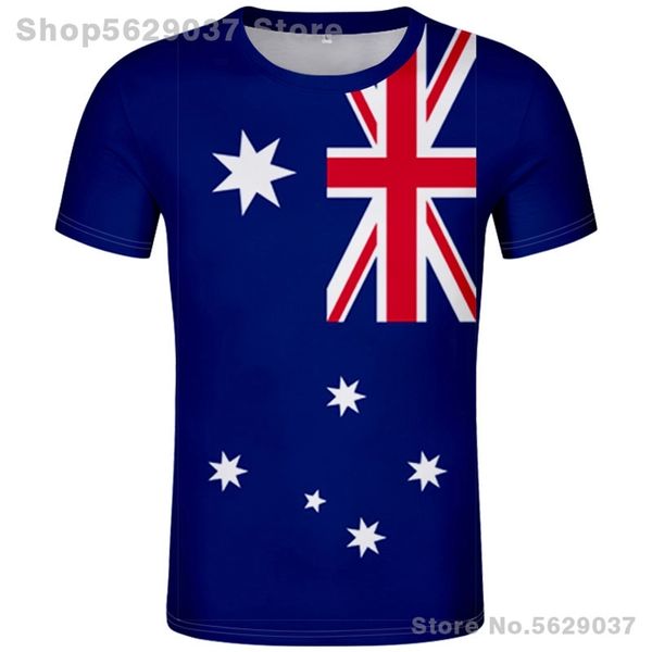 AUSTRALIEN T-Shirt kostenlos nach Maß Name Nummer Mode schwarz weiß grau rot T-Shirts aus Land T-Shirt Nation au Kleidung Flagge oben 220702