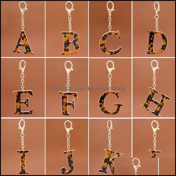 

keychains fashion accessories kimter leopard a-z keychain personalized letter pendant keyrings acrylic 26 alphabet key chains dhd8i, Silver