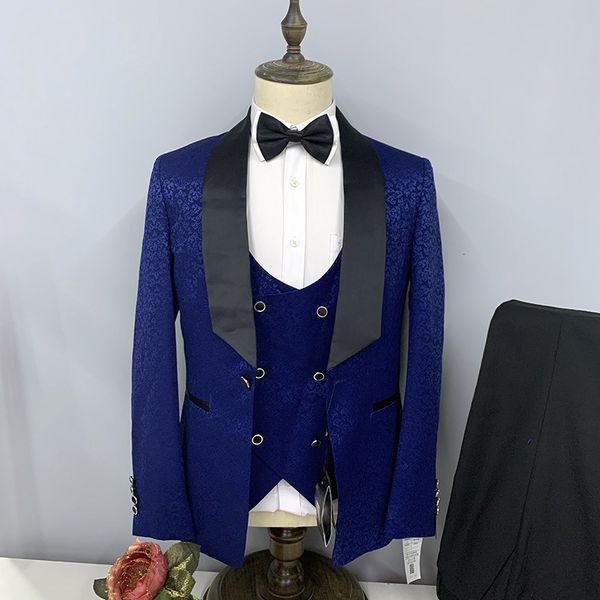 

men's suits & blazers 3 pcs suits set blazers jacket pants vest / fashion m 220823, White;black
